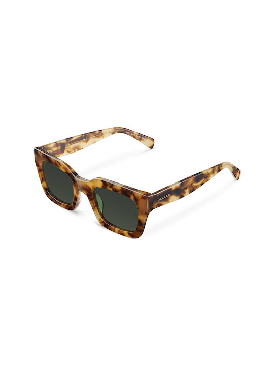 Meller Assim Sunglasses with Brown Tartaruga Acetate Frame and Green Polarized Lenses Light Tigris Olive