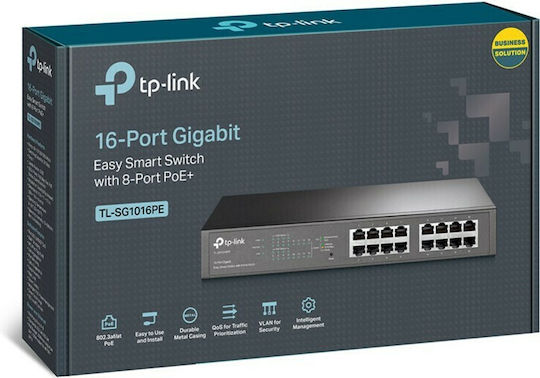 TP-LINK TL-SG1016PE Unmanaged L2 PoE+ Switch with 16 Gigabit (1Gbps) Ethernet Ports