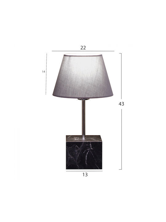 HomeMarkt Ceramic Table Lamp for Socket E27 with Gray Shade and Silver Base