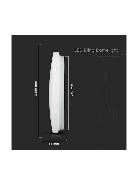 V-TAC Deckenleuchte 26cm Weiß mit Integrierter LED