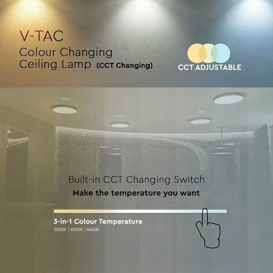 V-TAC Deckenleuchte 26cm Weiß mit Integrierter LED