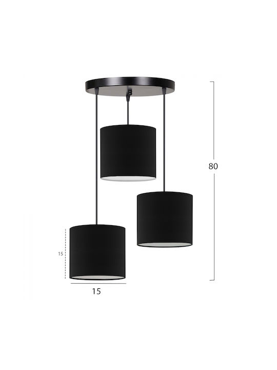 HomeMarkt Adjustable Pendant Light Black with Socket E14, E.14 15cm