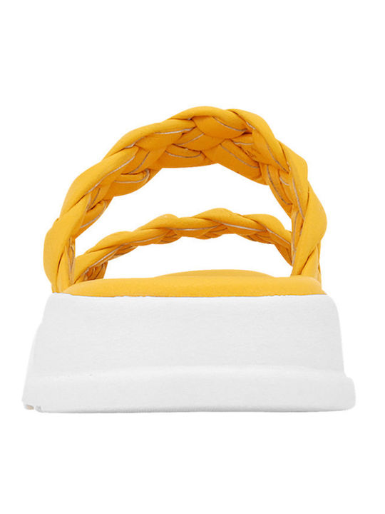 Dottern Leder Herrensandalen in Gelb Farbe