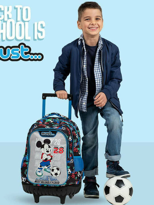 Must Team Game Day School Trolley Bag For Elementary With Water Bottle Holder Multicolour 30lt 34 x 20 x 45cm