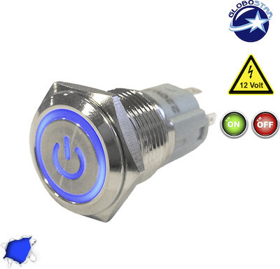 GloboStar Switch Pushbutton Illuminated Blue