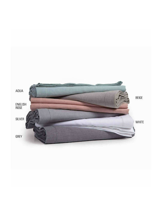 Nef-Nef Homeware Tablecloth Cotton-Linen Silver 150x250cm