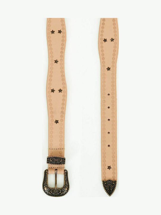 Mary Vintage Leather Women's Belt Natural