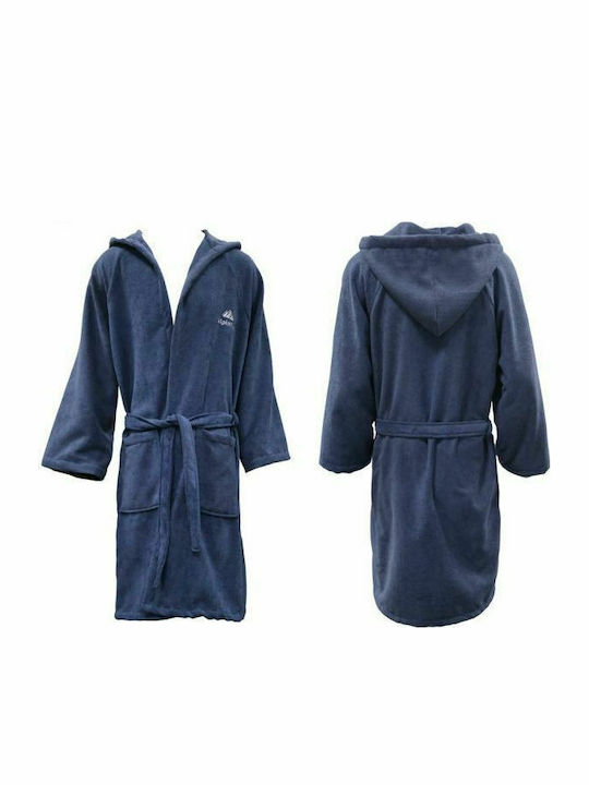 AlpinPro Aegean Kids Swimming Bathrobe Blue Microfiber