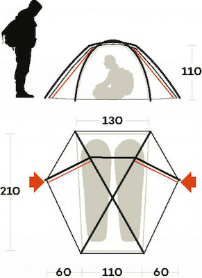 Ferrino Force 2 Χειμερινή Σκηνή Camping Igloo Πράσινη για 2 Άτομα 230x210x110εκ.