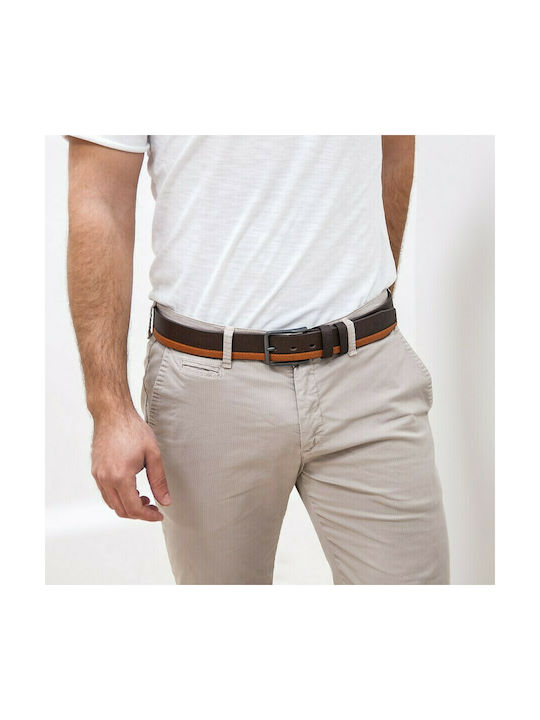 Leather Belt Harvey Miller Polo Club 104003.155COFFEE