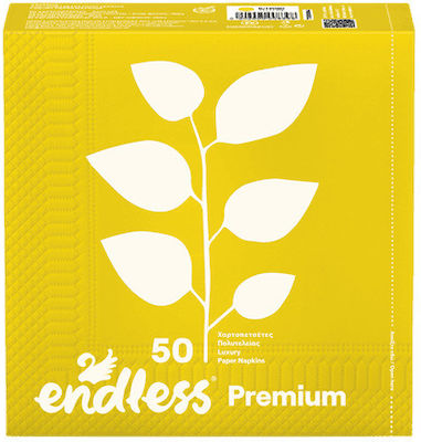 Endless 50 Χαρτοπετσέτες Premium Κίτρινο
