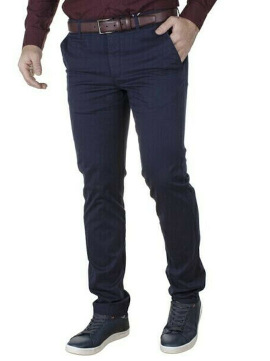Trousers Chino Elastic in Regular Fit Navy Blue
