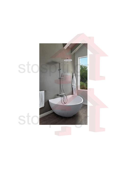 Paini Cox Duschsäule mit Wannenbatterie 119cm Silber