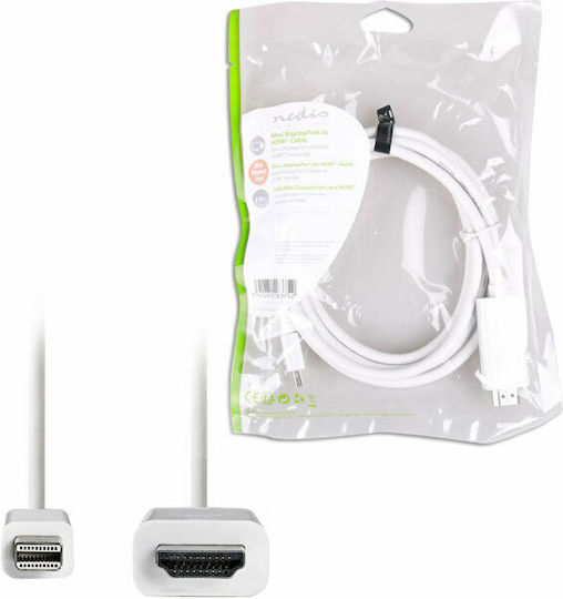 Nedis Kabel Mini-DisplayPort-Stecker - HDMI-Stecker 2m Weiß (CCGP37600WT20)
