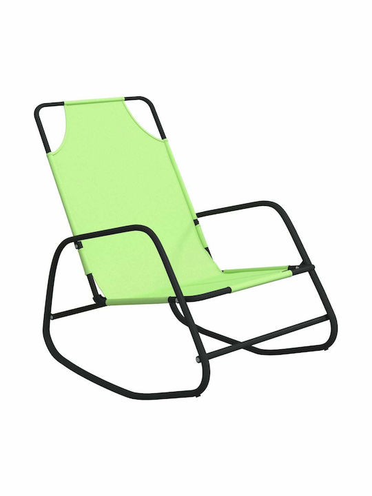 Deckchair Metallic with Textilene Fabric Green 89x58x93.5cm.