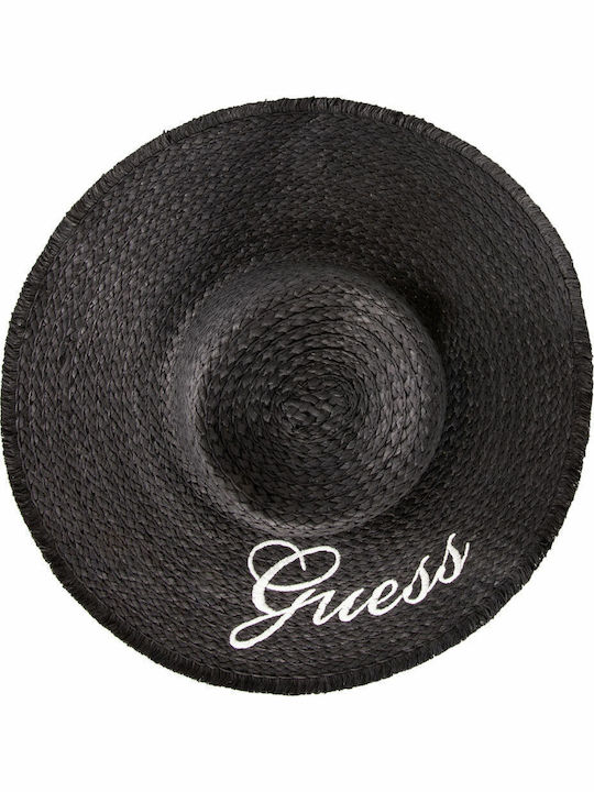 Guess Wicker Women's Floppy Hat Black