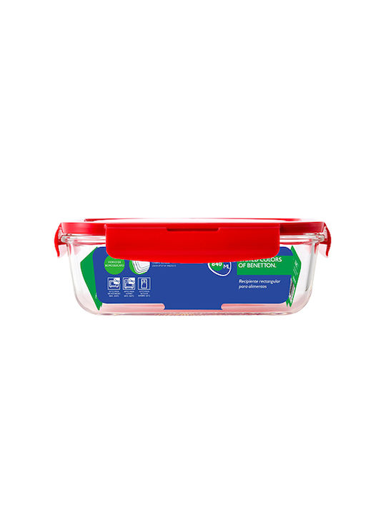 Benetton Rainbow Cutie pentru Mâncare Sticlă Roșu 840ml 1buc