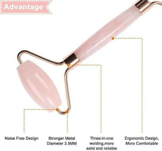 Face Roller & Gua Sha Tool from Rose Quartz 2pcs
