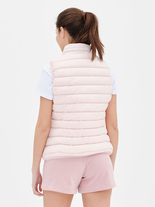 Emerson Kurz Damen Ärmellos Puffer Jacke für Winter Rosa