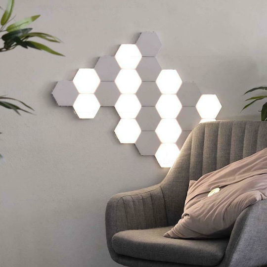 Ideahellas Lustră Decorativă Hexagon Alb 6buc