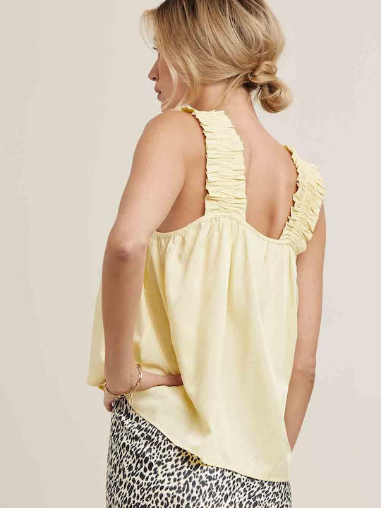 Rut & Circle Lykke Singlet Women's Summer Blouse Sleeveless Yellow