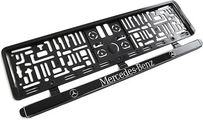 Πλαίσιο Πινακίδας Αυτοκινήτου για Mercedes Benz Μπροστά-Πίσω Πλαστικό 52 x 11cm Μαύρο