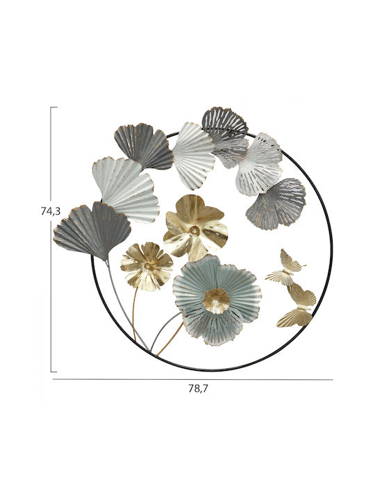 Freebox Multicolour Metal Wall Decor Wreath 78.7x5.1x74.3cm