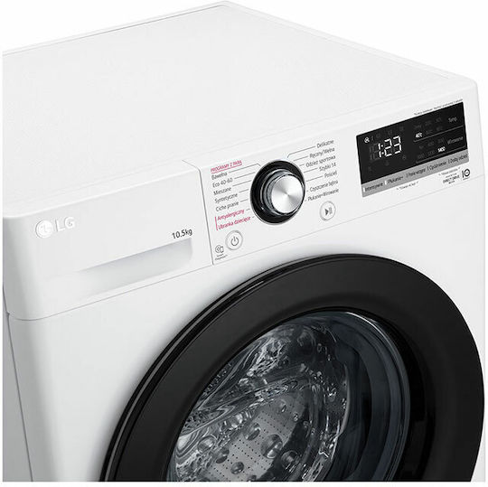 LG Mașină de Spălat Rufe Inversor Direct Drive 10.5kg cu Tehnologie cu Abur 1400 Rotiri AI DD F4WV310WHT