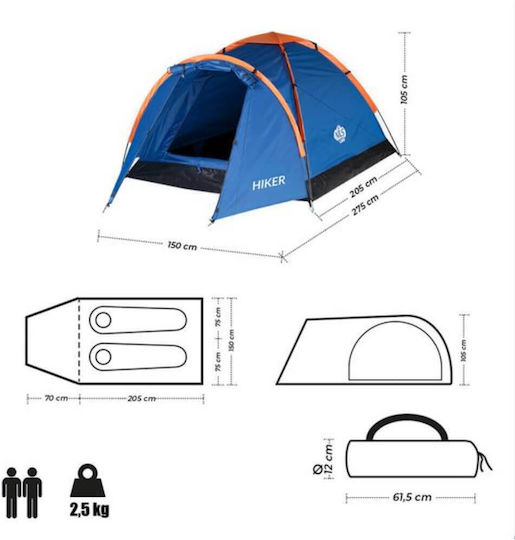 Camp NC6010 Hiker Camping Tent Tunnel Mountaineering Blue 4 Seasons For 2 People Waterproof 3000mm 315x150x105cm
