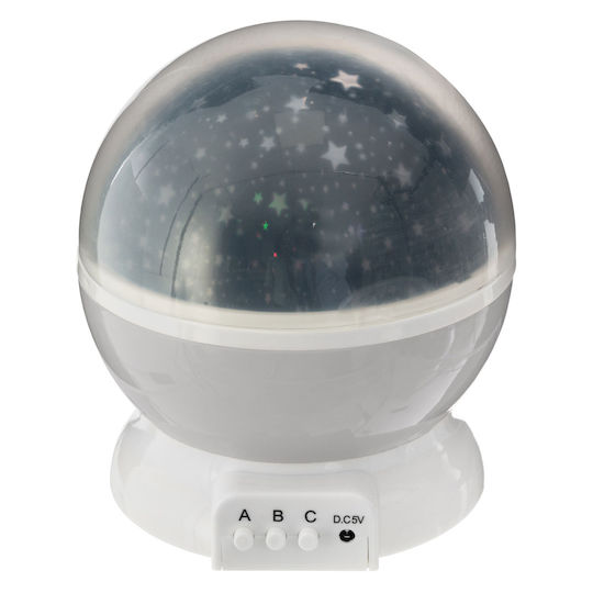 Atmosphera Rotating Kids Projector Lamp with Star Projection Gray 12.4x12.4x14εκ.