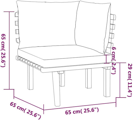 Outdoor Living Room Set 7 Pieces Acacia With Pillows