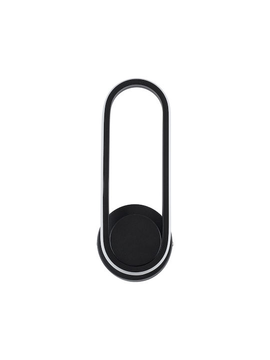 GloboStar Dallas Modern Lamp Wall with Integrated LED and Adjustable White Light Black 32x32cm