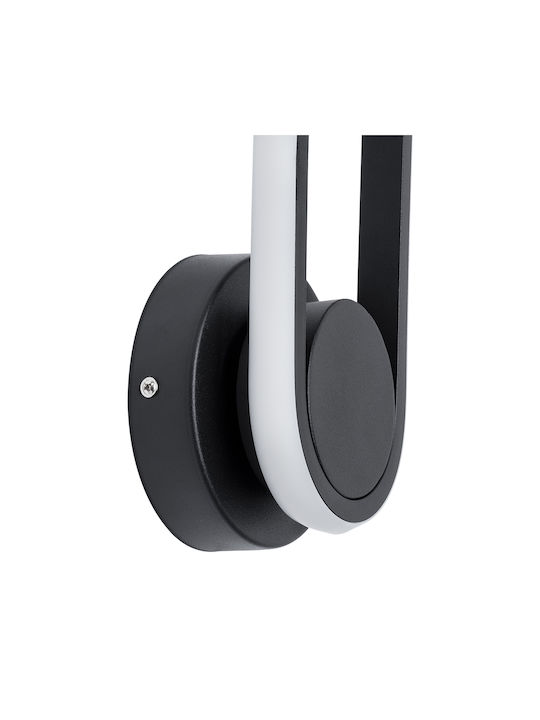 GloboStar Dallas Modern Lamp Wall with Integrated LED and Adjustable White Light Black 32x32cm