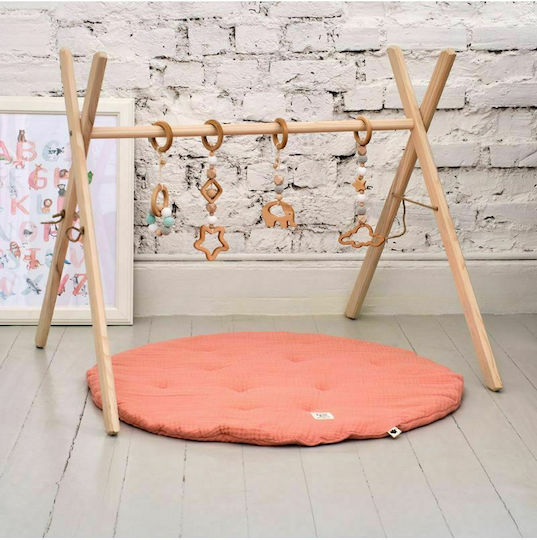 Funna Baby Round Kinder Teppich Rosa Rund mit Durchmesser 110cm