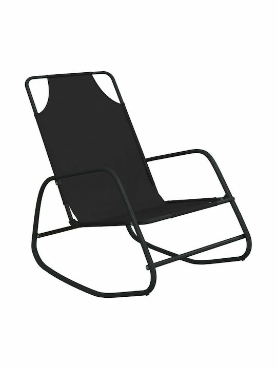 Κουνιστή Καρέκλα Μεταλλική Μαύρη 2τμχ 58x89x93.5εκ.