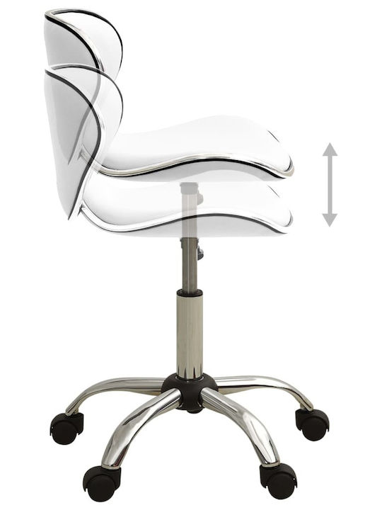 Office Desk Stool with Backrest White 46.5x48x69cm