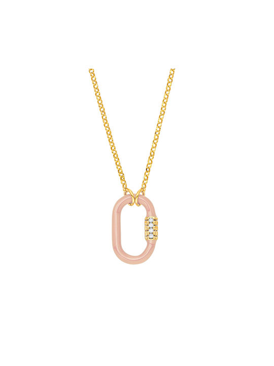 Vogue Mare Necklace from Gold Plated Silver with Zircon