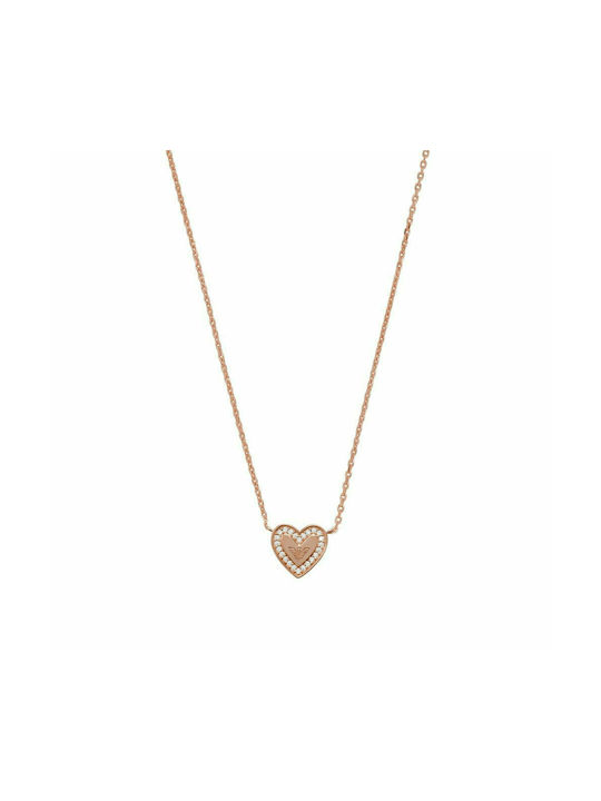 Emporio Armani Sentimental Halskette mit Design Herz aus Vergoldet Silber