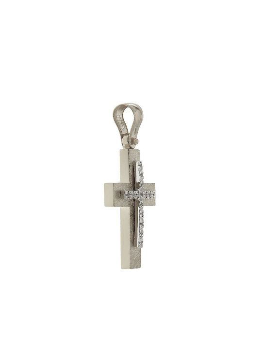 Q-Jewellery Damen Weißgold Kreuz 14K