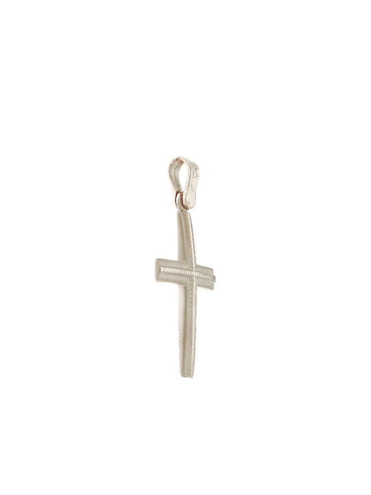 Q-Jewellery Men's White Gold Cross 14K