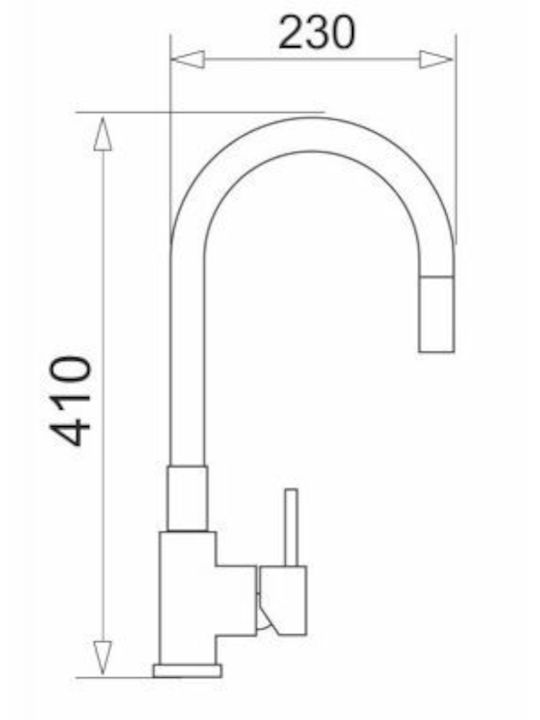 Pyramis Flessi Tall U-Shaped Kitchen Faucet Counter Beige