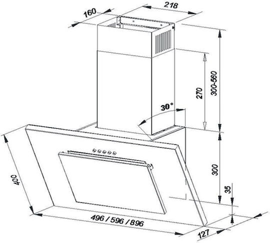 Maan Vertical P 2 50 Απορροφητήρας Καμινάδα 50cm Satin