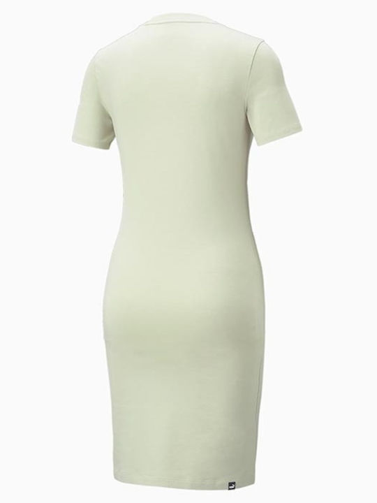 Summer Mini Athletic Dress T-Shirt Short Sleeve Green