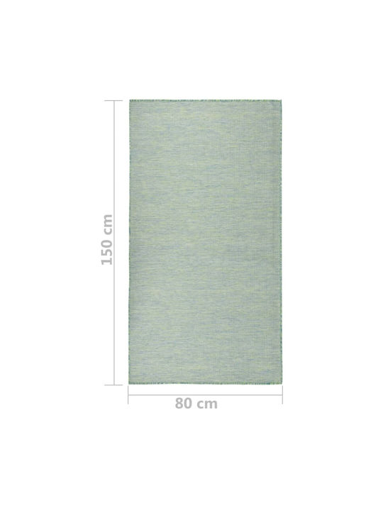 vidaXL Outdoor Runner Turquoise 80x150cm