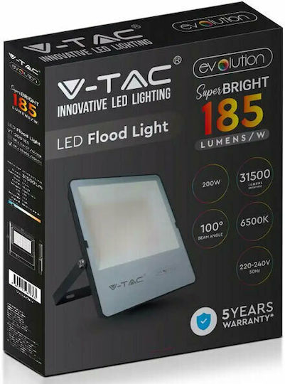 V-TAC Waterproof LED Floodlight 200W Cold White 6400K IP65