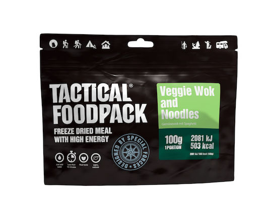 Tactical Foodpack Veggie Wok and Noodles Ready Meal with Pasta 100gr