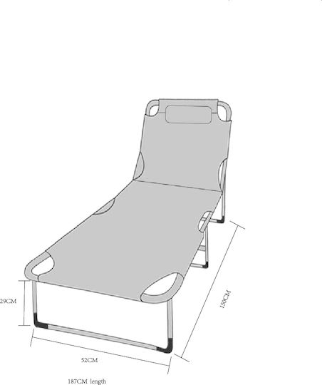 ArteLibre Foldable Metallic Beach Sunbed Gray with Pillow 190x75x30cm