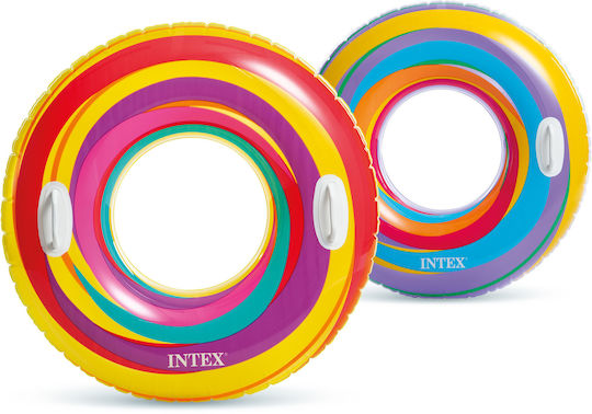 Intex Swirly Whirly Tubes Kids' Swim Ring with Handles and Diameter 91cm. from 9 Years Old Purple Swirly Whirly
