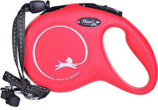 Flexi Foldable Dog Leash/Lead 8m to 20kg (Red) in Red color 8m up to 20kg