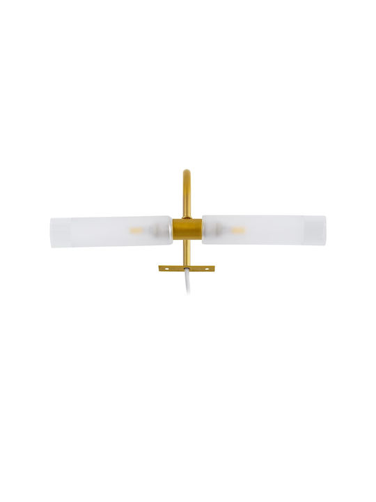 GloboStar Flora Modern Wall Lamp with Socket G9 Gold Width 31cm